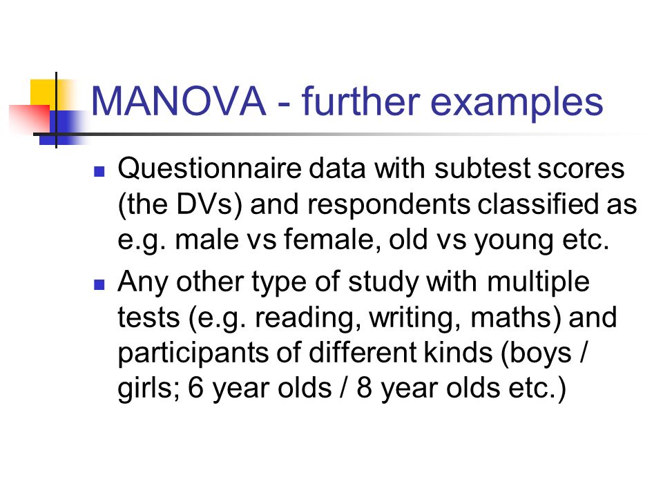 MANOVA (and DISCRIMINANT ANALYSIS) Alan Garnham, Spring ppt